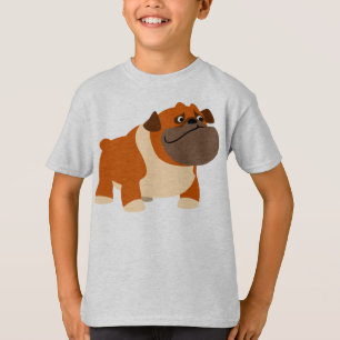 Camiseta T-shirt inglês bonito das crianças do buldogue