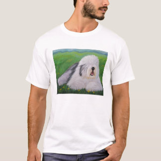 Camiseta T-shirt inglês velho do Sheepdog por Sharon Nummer