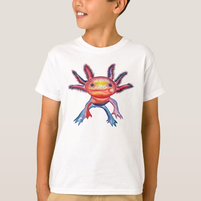 Camiseta T-shirt insolente do design do Axolotl (Frente)
