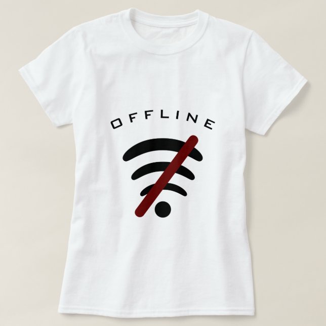 Camiseta T-Shirt Internet Engraçado Offline - Texto Persona (Frente do Design)