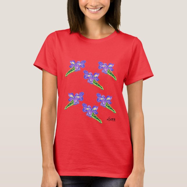 Camiseta T-shirt : Iris Flowers (Frente)