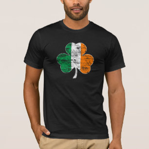 Camiseta T-shirt irlandês afligido do trevo da bandeira
