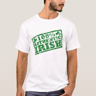 Camiseta T-shirt irlandês autêntico afligido de 100 por