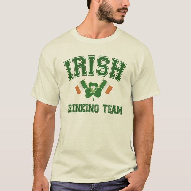 Camiseta T-shirt irlandês da equipe do bebendo (Frente)