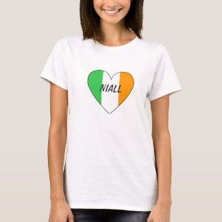 Camiseta T-shirt irlandês do coração da bandeira de Niall