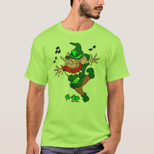 Camiseta T-shirt irlandês do Leprechaun da dança