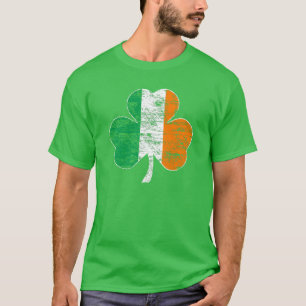 Camiseta T-shirt irlandês do trevo da bandeira do vintage