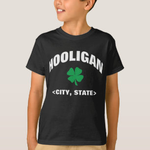 Camiseta T-shirt irlandês personalizado miúdos do preto d
