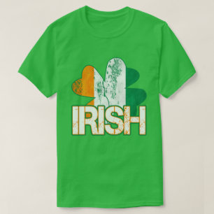 Camiseta T-shirt irlandeses da bandeira do trevo