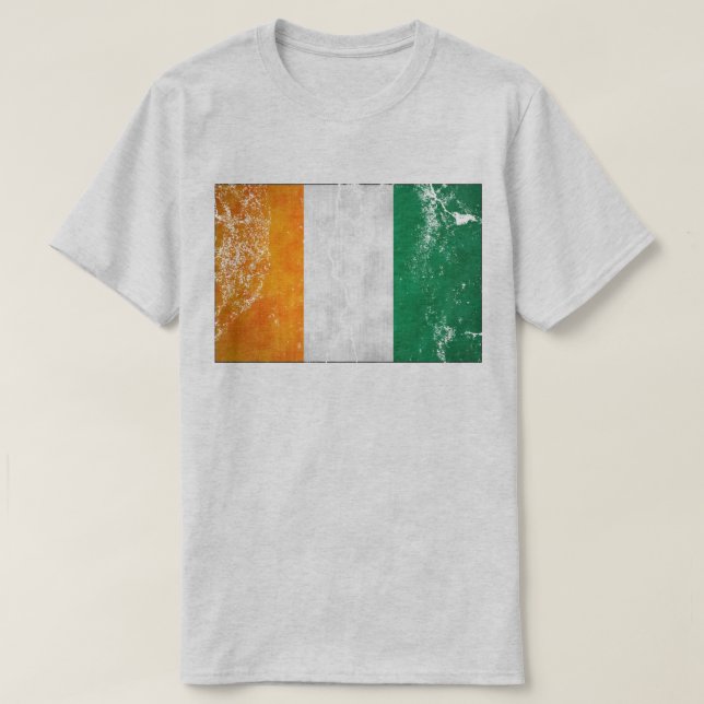 Camiseta T-shirt irlandeses do trevo da bandeira (Frente do Design)