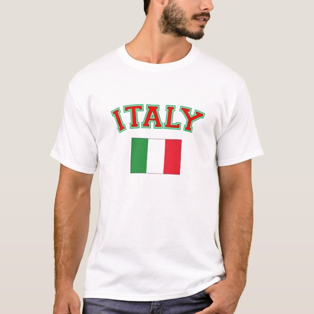 Camiseta T-shirt italiano da bandeira (Frente)