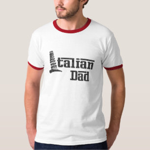 Camiseta T-shirt italiano da campainha do vintage do pai