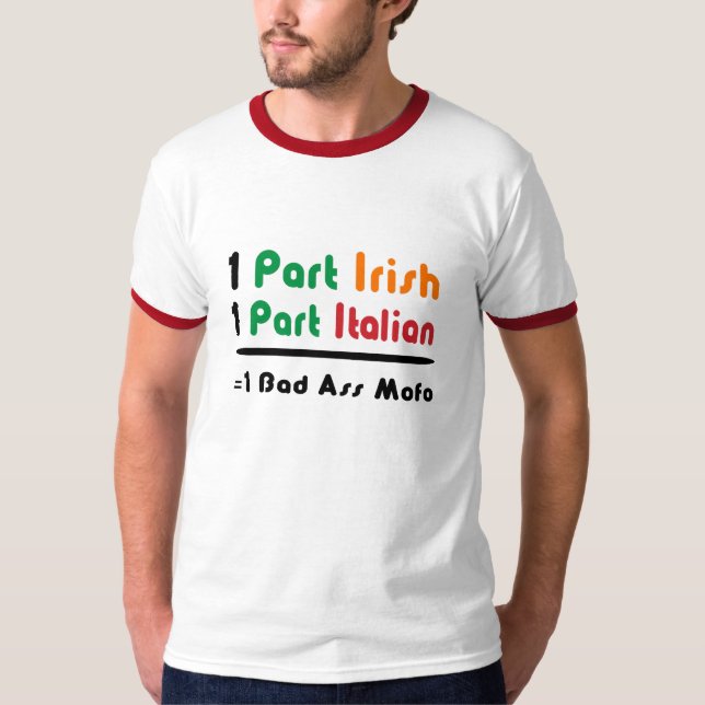 Camiseta T-shirt italiano dos homens da peça irlandesa (Frente)
