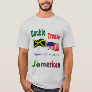 Camiseta T-shirt Jamaicano-Americanos do problema dobro