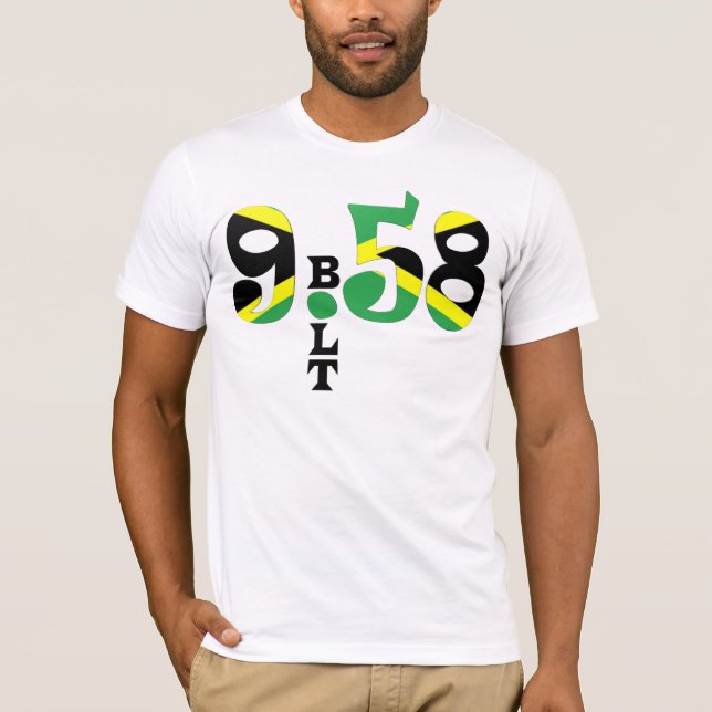 Camiseta T-shirt jamaicano da bandeira do parafuso 9,58 WR (Frente)