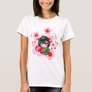 Camiseta T-shirt japonês da boneca de Kawaii