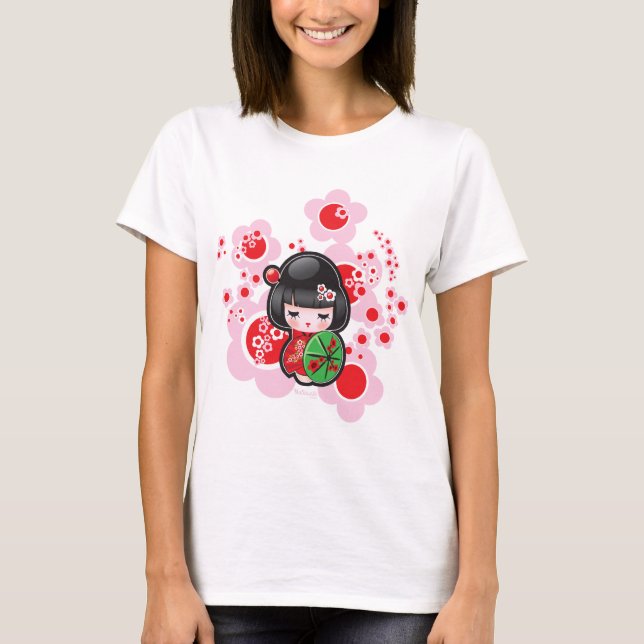 Camiseta T-shirt japonês da boneca de Kawaii (Frente)