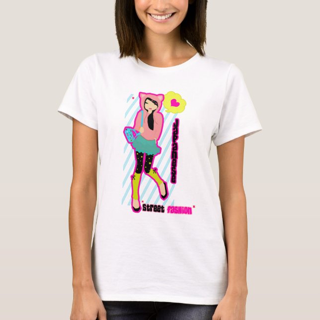 Camiseta T-shirt JAPONÊS da FORMA da RUA (Frente)