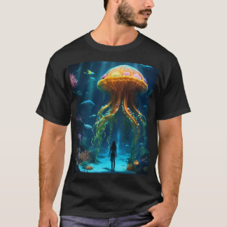 Camiseta "T-Shirt Jellyfish - Oceano Vibrante e Artístico