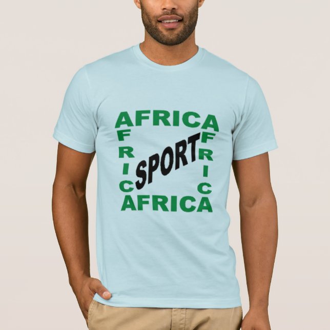 Camiseta T-shirt jersey bleu clair homme  AFRICA   SPORT  (Frente)