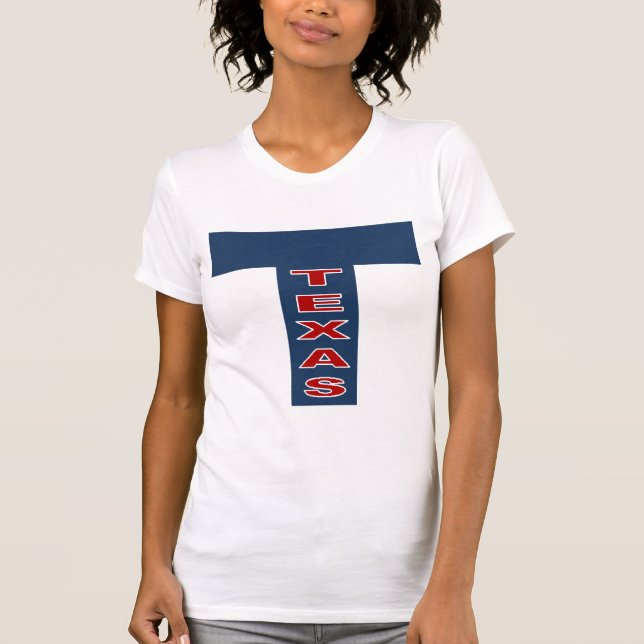 Camiseta T-shirt jersey fim branco TEXAS (Frente)