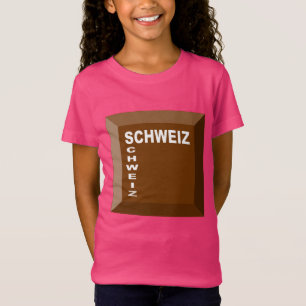 Camiseta T-shirt jersey fim recortar para raparigas SCHWEIZ