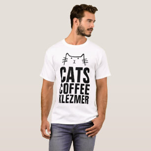 Camiseta T-shirt judaicos do gato, CAFÉ KLEZMER dos GATOS