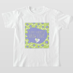 Camiseta T-Shirt Juvenil Floral Azul e Verde
