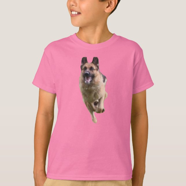Camiseta T-Shirt Kids German shepherd V-Neck (Frente)