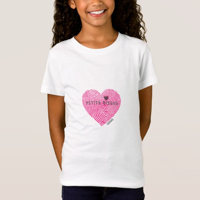 Camiseta T Shirt Kids Heart French petits bisous (Frente)