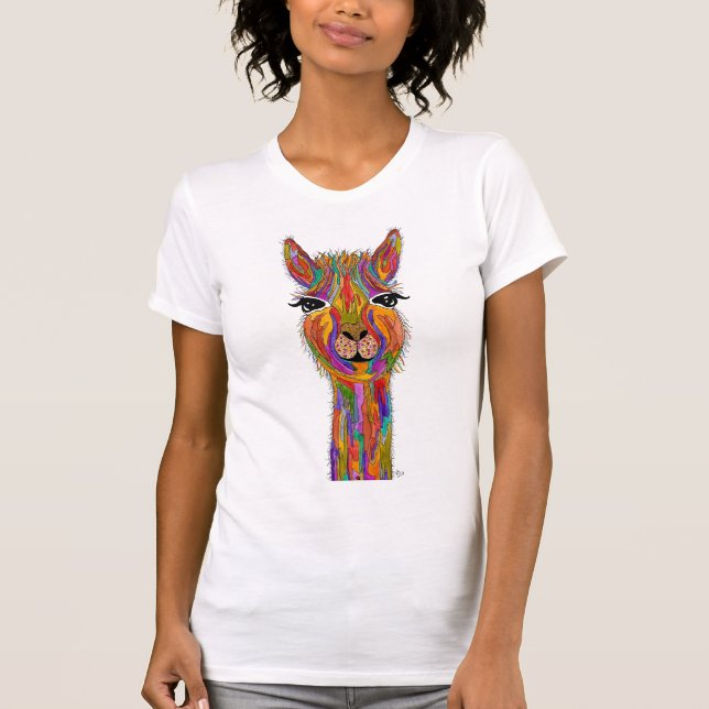 Camiseta T-Shirt Lama Bonita e Colorida (Frente)