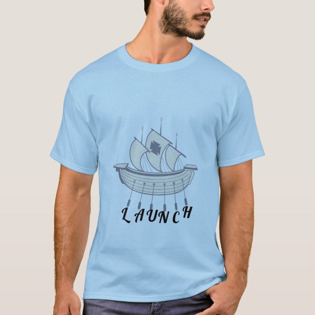 Camiseta T-Shirt "Launch" - Design de barco (Frente)