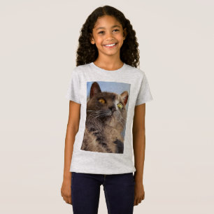 Camiseta T-shirt legal das meninas do gatinho