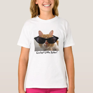 Camiseta T-shirt legal das meninas do gato da irmã mais