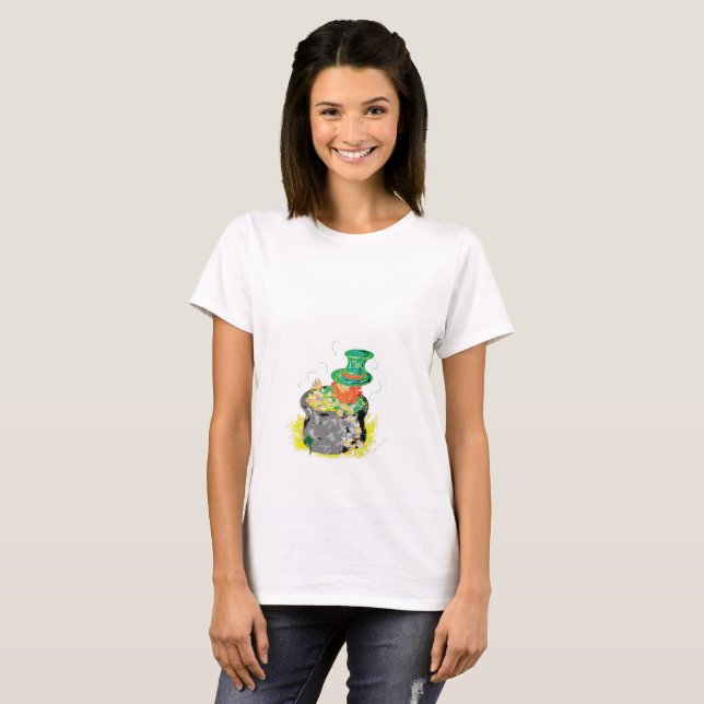 Camiseta T-Shirt/ Leprechaun da mulher (Frente Completa)