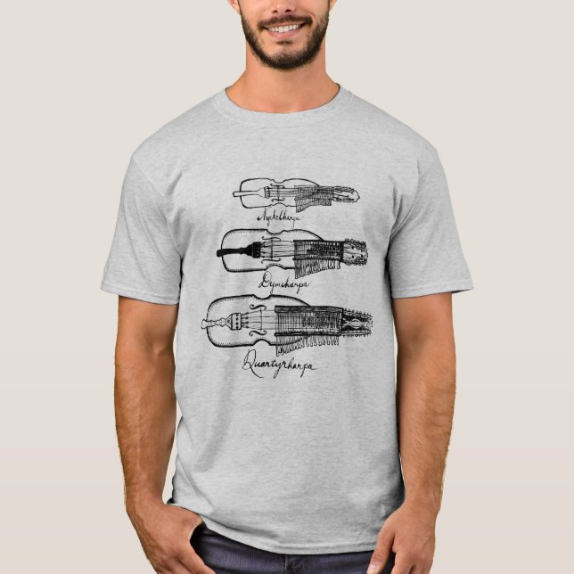 Camiseta T-shirt leve do Nyckelharpa dos homens (Frente)