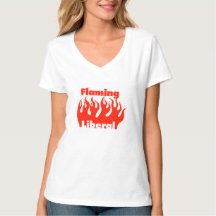 Camiseta T-shirt liberal flamejante