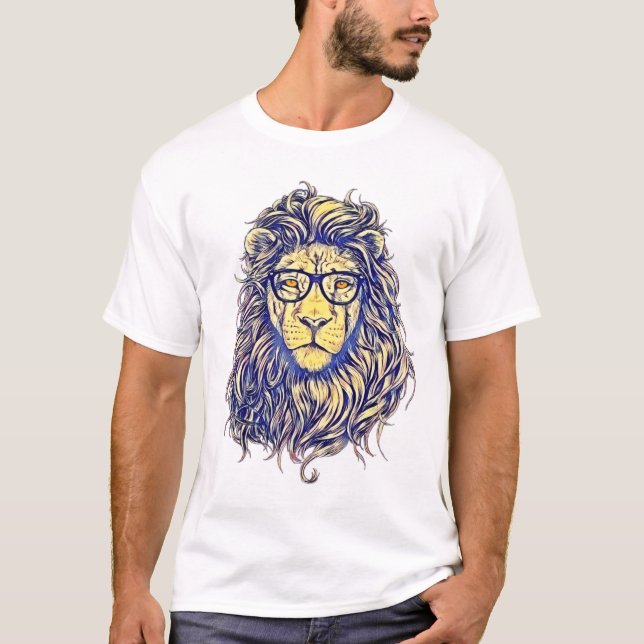 Camiseta T-Shirt Lion do Hipster legal (Frente)