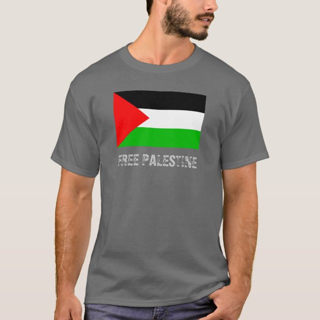Camiseta T-shirt livre do cinza de Palestina (Frente)