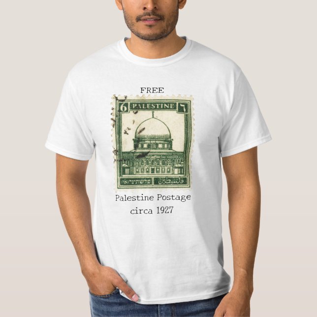 Camiseta T-Shirt Livre Palestina | Carimbo histórico da Pal (Frente)