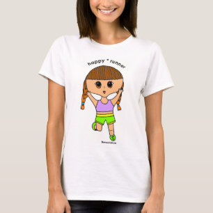 Camiseta T-shirt longo #1 da luva das mulheres felizes do