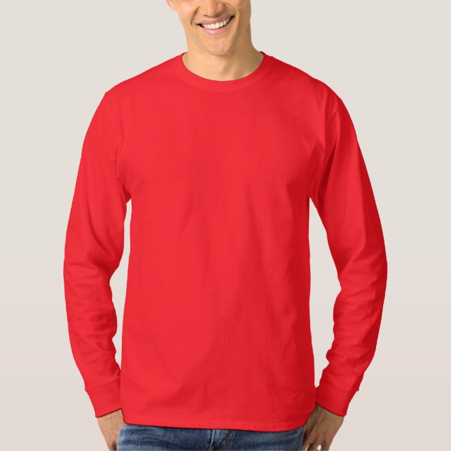 Camiseta T-shirt longo básico da Capa dos homens VERMELHO (Frente)