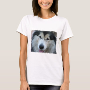 Camiseta T-shirt longo da Capa da imagem do Malamute do