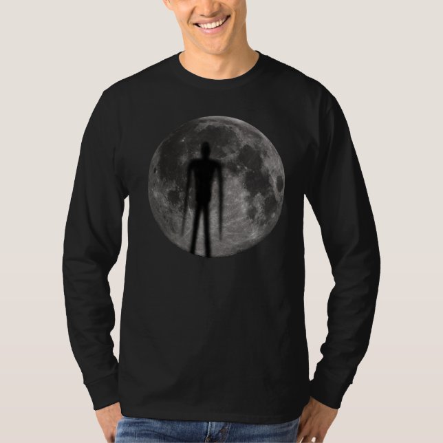 Camiseta T-shirt longo da Capa da lua delgada (Frente)