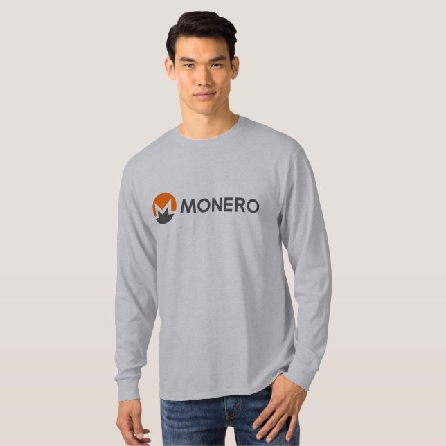 Camiseta T-shirt longo da Capa da moeda de Monero (XMR) (Frente Completa)
