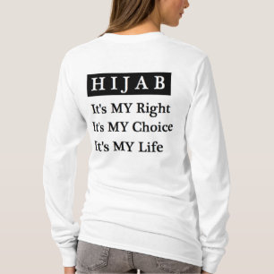 Camiseta T-shirt longo da Capa da vida de Hijab (branco)