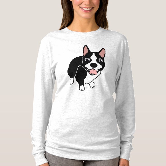 Camiseta T-shirt longo da Capa das mulheres felizes de (Frente)