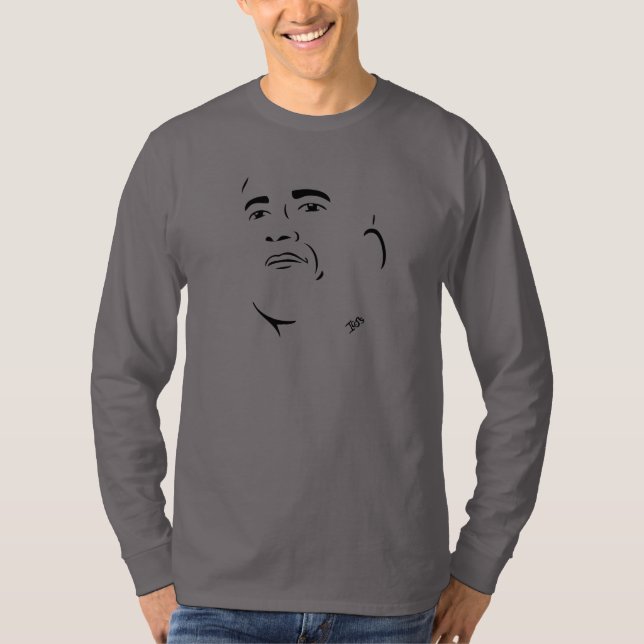 Camiseta T-shirt longo da Capa de Barack Obama (Frente)