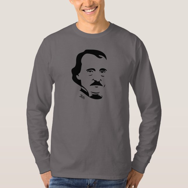 Camiseta T-shirt longo da Capa de Edgar Allan Poe (Frente)