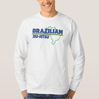 Camiseta T-shirt longo da Capa de Jiu Jitsu do brasileiro